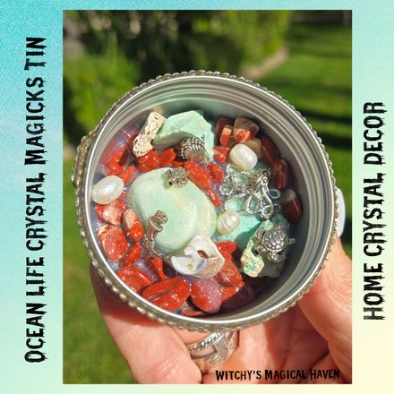Ocean Magick Crystals and Charms Altar Tin