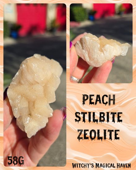 Peach Stilbite Zeolite Crystal