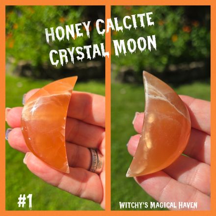 Honey Calcite Crystal Moon