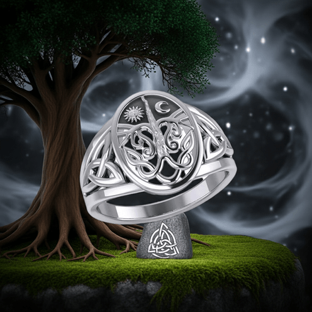 Celtic Triquetra Tree of Life Sterling Silver Ring, sizes 6 and 7