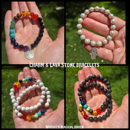 Fashion Charm &amp; Lava Stone Bracelets