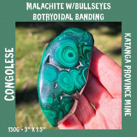 High-Polished Congolese Malachite “Bullseye”
