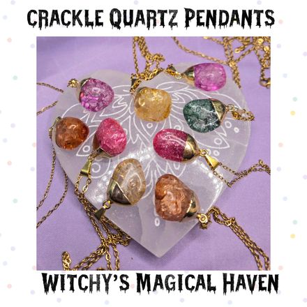 Crackle Quartz Gold Plated Pendants