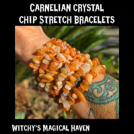 Carnelian Crystal Chip Stretch Bracelets