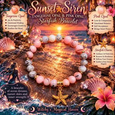 Sunset Siren – Tangerine Opal &amp; Pink Opal Starfish Bracelet 