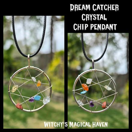 Seven Crystal Round Dream Catcher Pendant