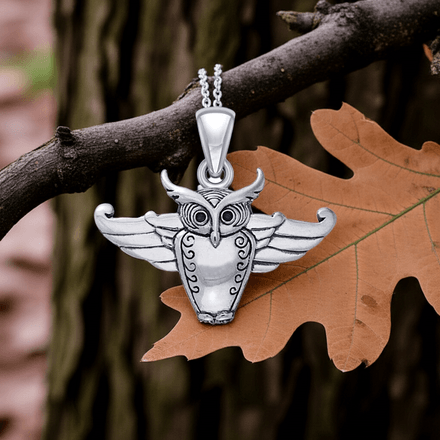 Cari Buziak Owl Sterling Silver Pendant