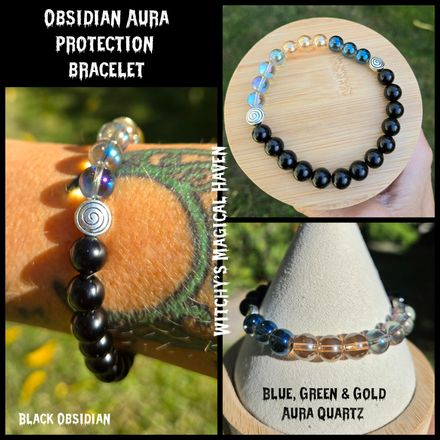 Obsidian Aura Protection Beaded Bracelet