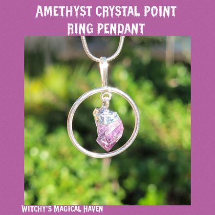 Amethyst Crystal Point Ring Pendant