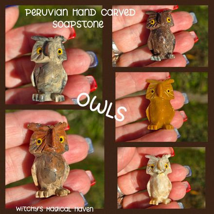 Peruvian Handcarved Soapstone Owl Figurine