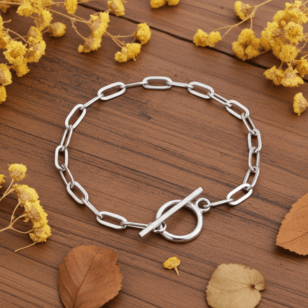 Stainless Steel Chain Link Toggle Clasp Bracelet