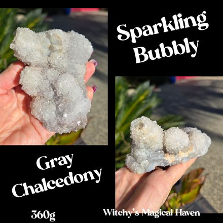 Gray Chalcedony Sparkling Bubbly Crystal Piece