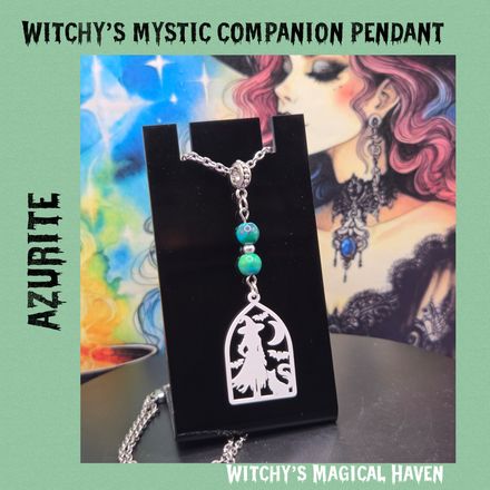 Witchy's Mystic Companion Azurite Gemstone Pendant