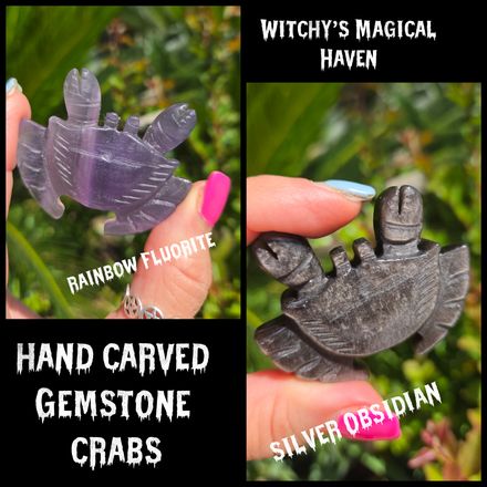 Hand Carved Gemstone Crabs