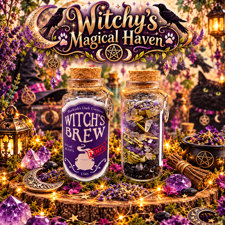 Witches Brew Magical Crystal &amp; Herb Potion Bottle 