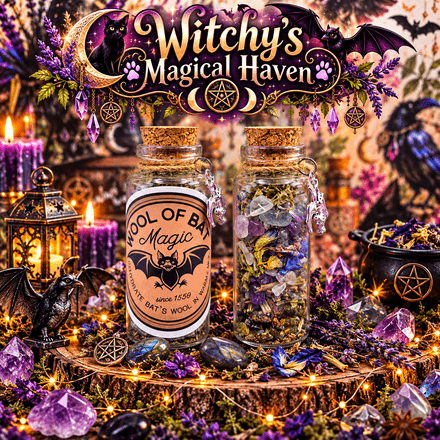 Wool of Bat Magic Magical Crystal &amp; Herb Potion Bottle 