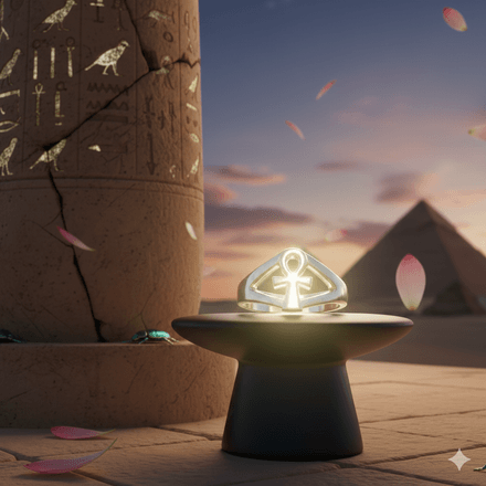 Ankh Cross Sterling Silver Ring, Sizes 7 &amp; 8