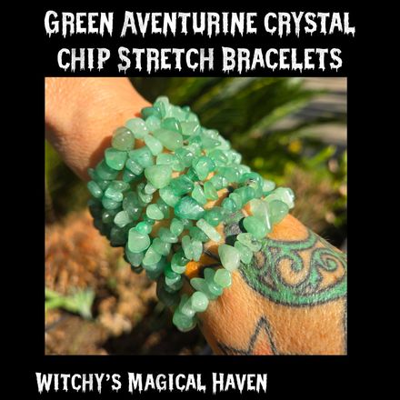 Green Aventurine Crystal Chip Stretch Bracelets