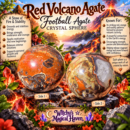 Red Volcano Agate (Football Agate) Crystal Sphere – 373g | 2.5"