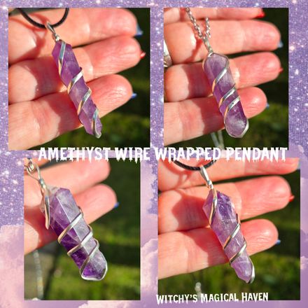 Amethyst Wire Wrapped Point Pendant