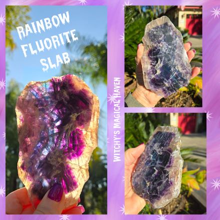 Rainbow Fluorite Crystal Slab