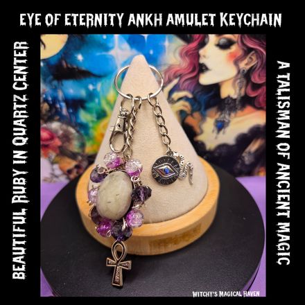 Eye of Eternity Ankh Amulet Keychain