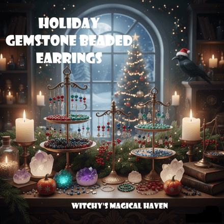 Festive Christmas Gemstone Charm Earrings