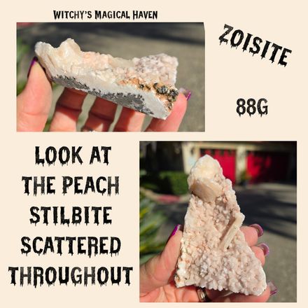 Zeolite with Peach Stilbite Crystallized Plates Cluster