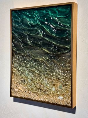 Dark green lake