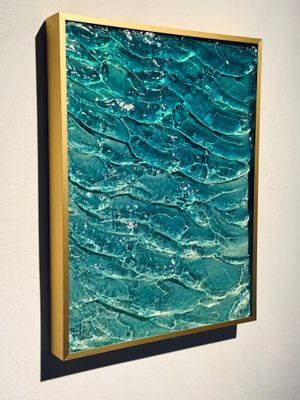 Golden blue water