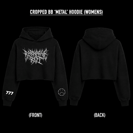 CROPPED BB 'METAL' HOODIE (WOMENS) [BLACK]