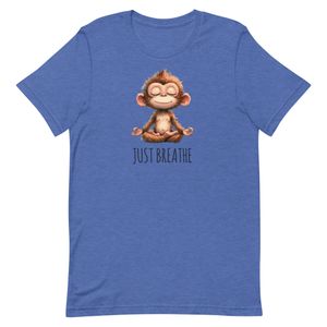 "Just Breathe" Monkey Unisex T-Shirts in Light Colors