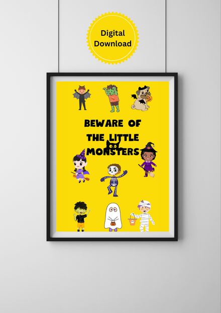 Beware of the Little Monsters - Printable Halloween Decor