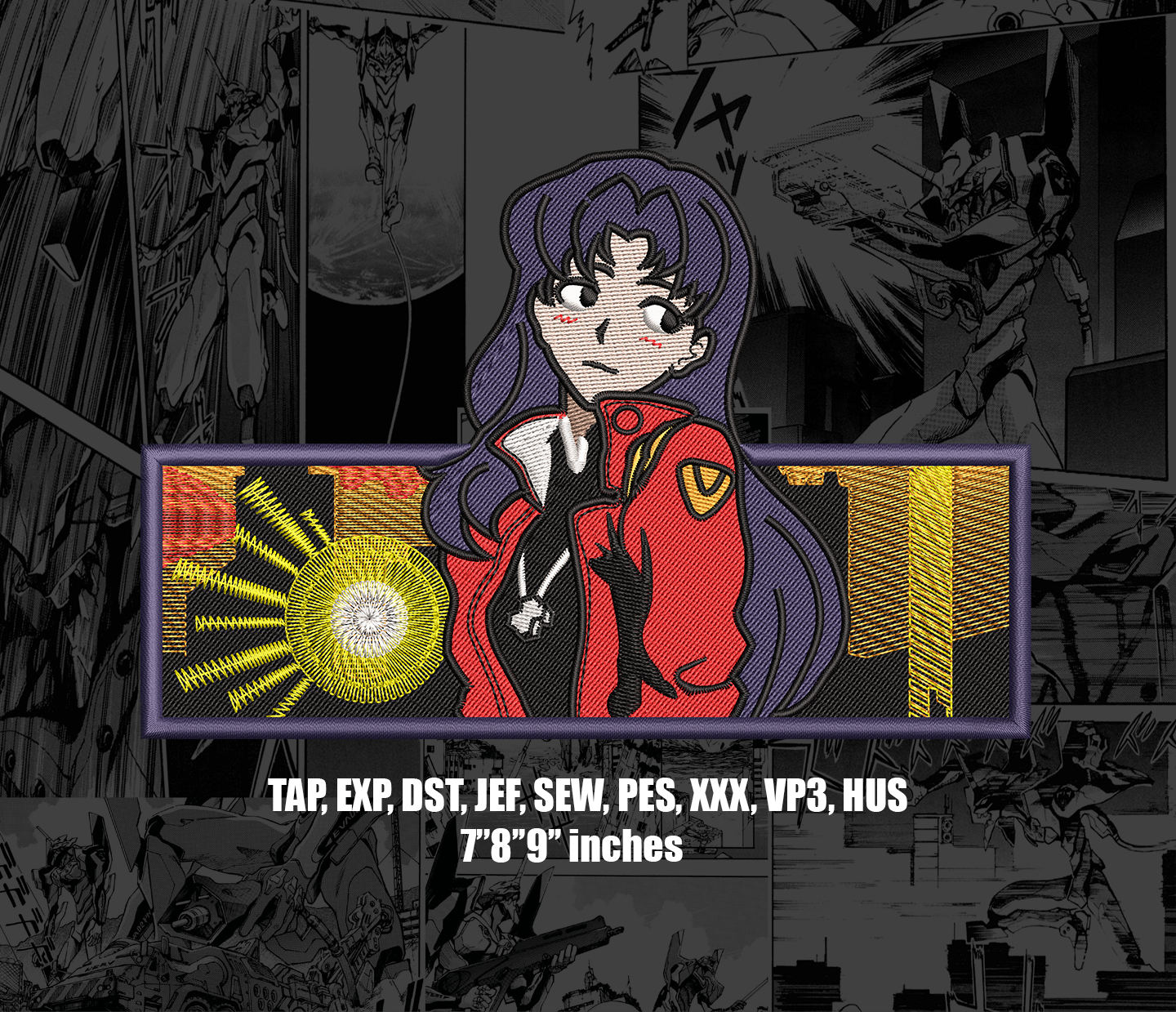 Misato Katsuragi Digital Embroidery Design