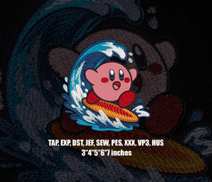 Kirby Surf Digital Embroidery Design