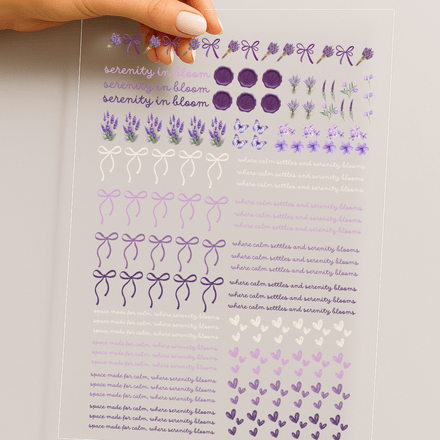 Lavender &amp; Calm Aesthetic Sticker Sheet