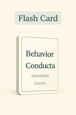  Flash cards de conductas/ descripción/ función  