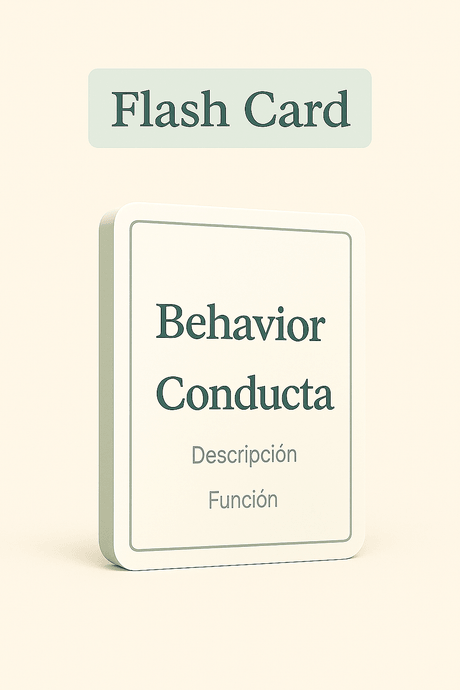  Flash cards de conductas/ descripción/ función  