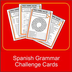 Spanish Grammar Challenge Cards