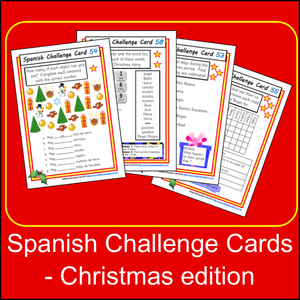 Spanish Challenge Cards - Christmas edition