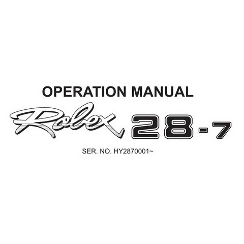 Hyundai Robex 28-7 / R28-7 Mini Excavator Operation &amp; Maintenance Manual