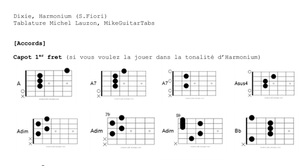 Dixie – Harmonium | Tablature PDF guitare complète