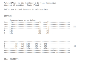Aujourd'hui je dis bonjour à la vie – Harmonium | Tablature PDF guitare complète
