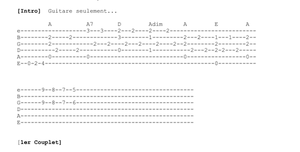 Dixie, Harmonium, Tablatures (solo, paroles) (PDF)