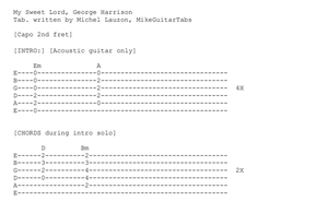 My Sweet Lord, George Harrison, Tabs (PDF)