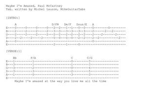 Maybe I'm Amazed, Paul McCartney, Tabs (PDF)