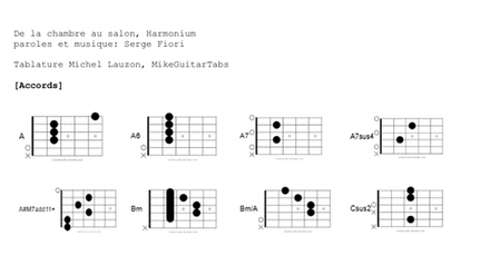 De la chambre au salon – Harmonium | Tablature PDF guitare complète
