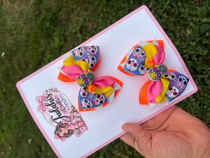 Sugar Skull Calavera Hair Bow Set