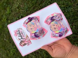 Pastel Rainbow Girl Hair Bow Set