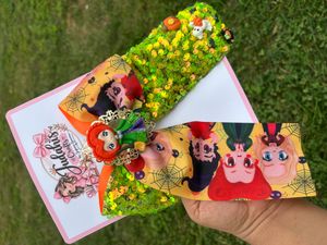 Green Sequin Witch Sisters Hair Bow